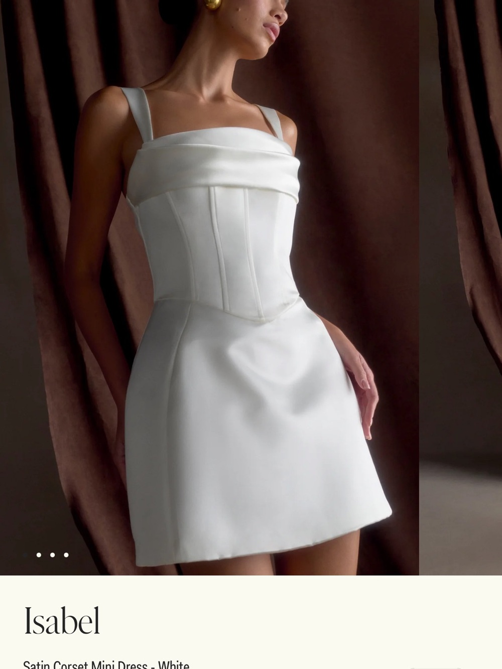 Meshki White Satin Corset Mini Dress Isabel